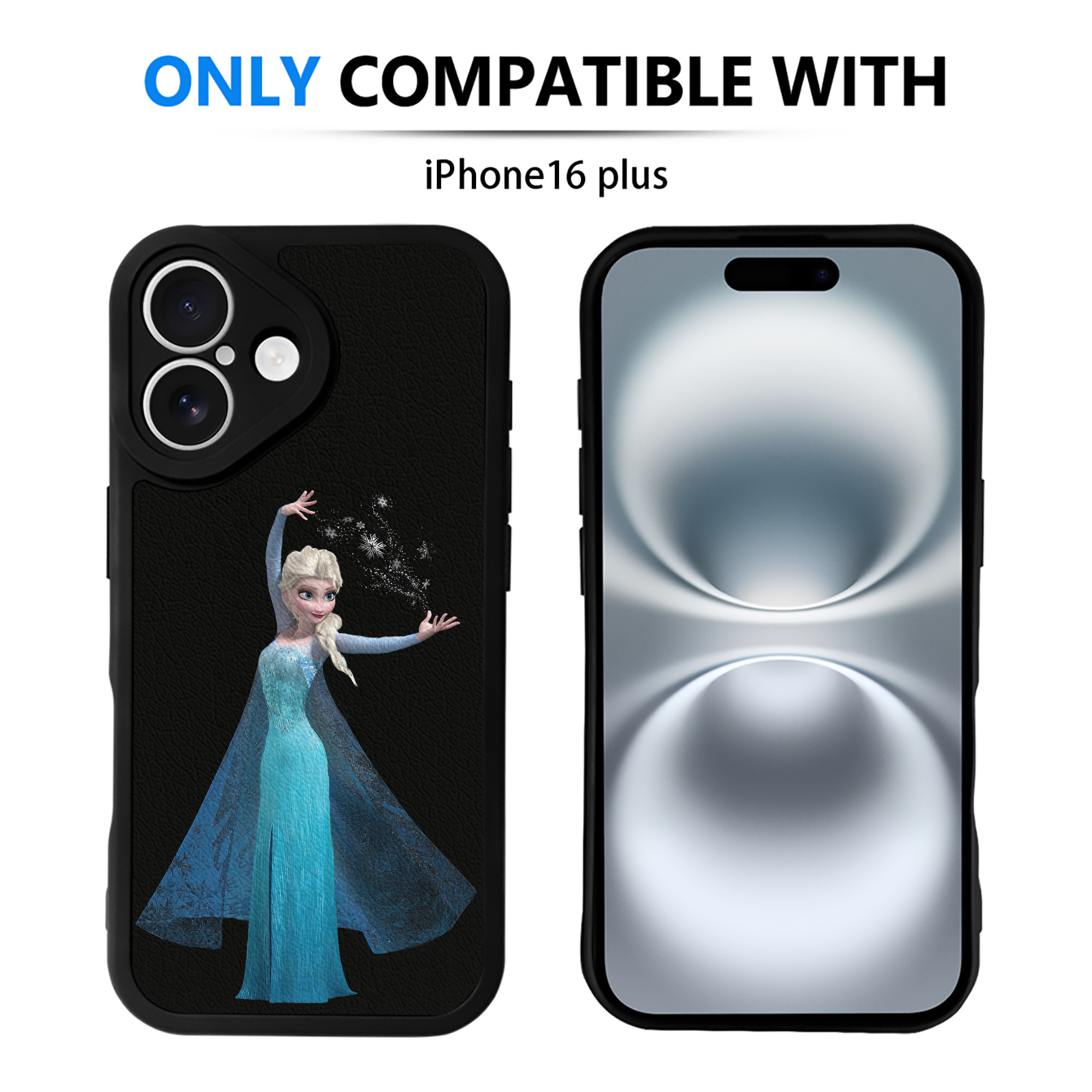 （画像用） アナと雪の女王 アンナ エルサ Frozen Anna Elsa 【iPhone 16シリーズ対応】シリコンスマホケース（レザー調） 材質：シリコン